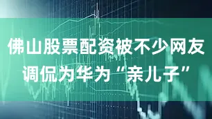 佛山股票配资被不少网友调侃为华为“亲儿子”